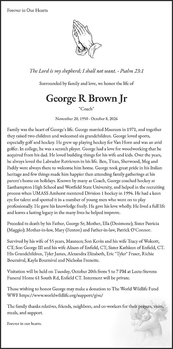 Obituary of George R Brown Jr