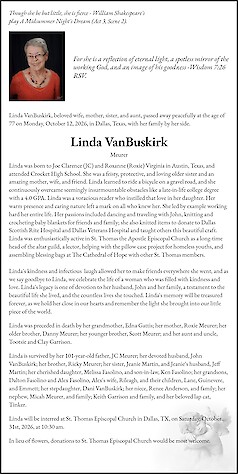 Obituary Linda VanBuskirk