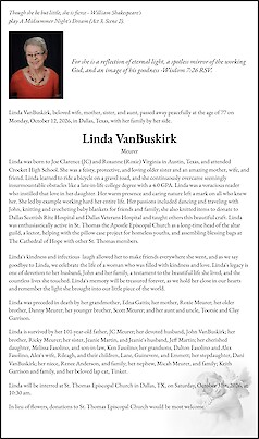 Obituary Linda VanBuskirk