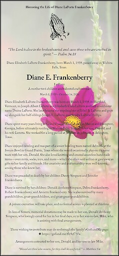 Obituary Diane E. Frankenberry