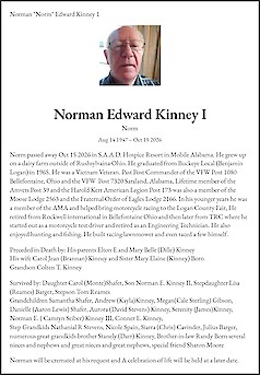 Obituary Norman Edward Kinney I