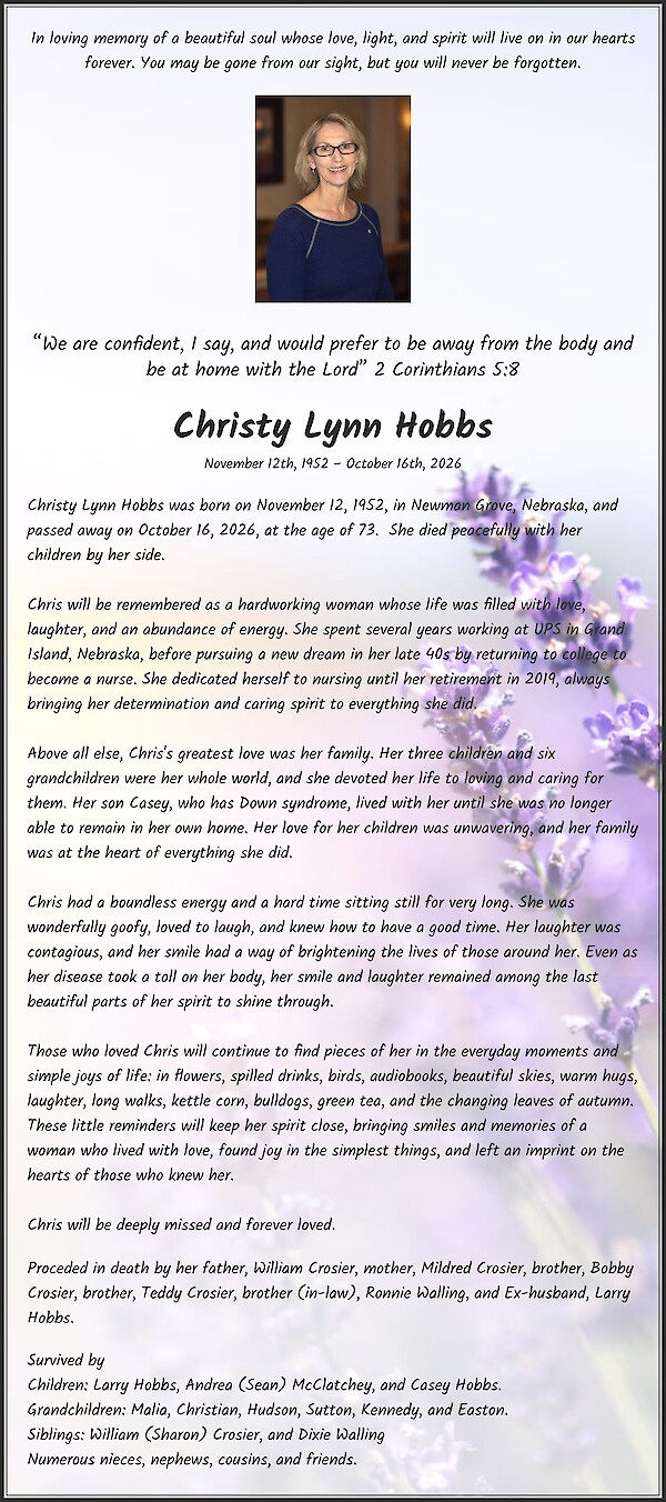 Obituary of Christy Lynn Hobbs