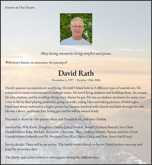 Obituary of David Rath