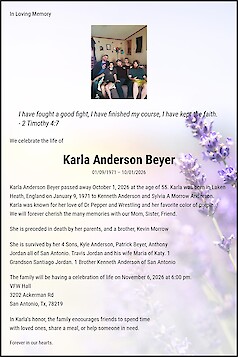 Obituary Karla Anderson Beyer