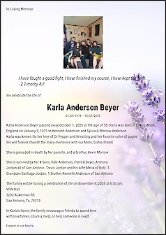 Obituary Karla Anderson Beyer