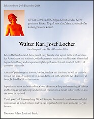 Obituary Walter Karl Josef Locher