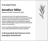 Obituary Template with Gray Sidebar, with Grain Illustration