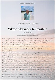 Obituary Viktor Alexander Kaltenstein