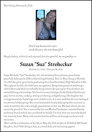 Obituary Suzan "Suz" Strohecker, Lewisberry, PA
