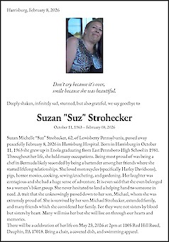 Obituary Suzan "Suz" Strohecker, Lewisberry, PA