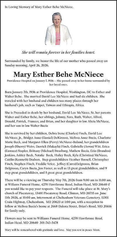 Mary Esther Behe McNiece