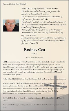 Obituary Rodney Cox