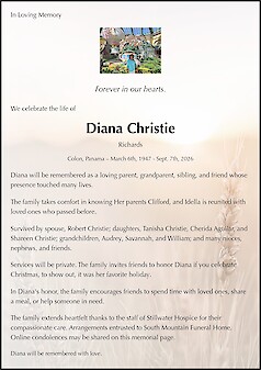 Obituary Diana Christie