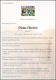 Obituary Diana Christie