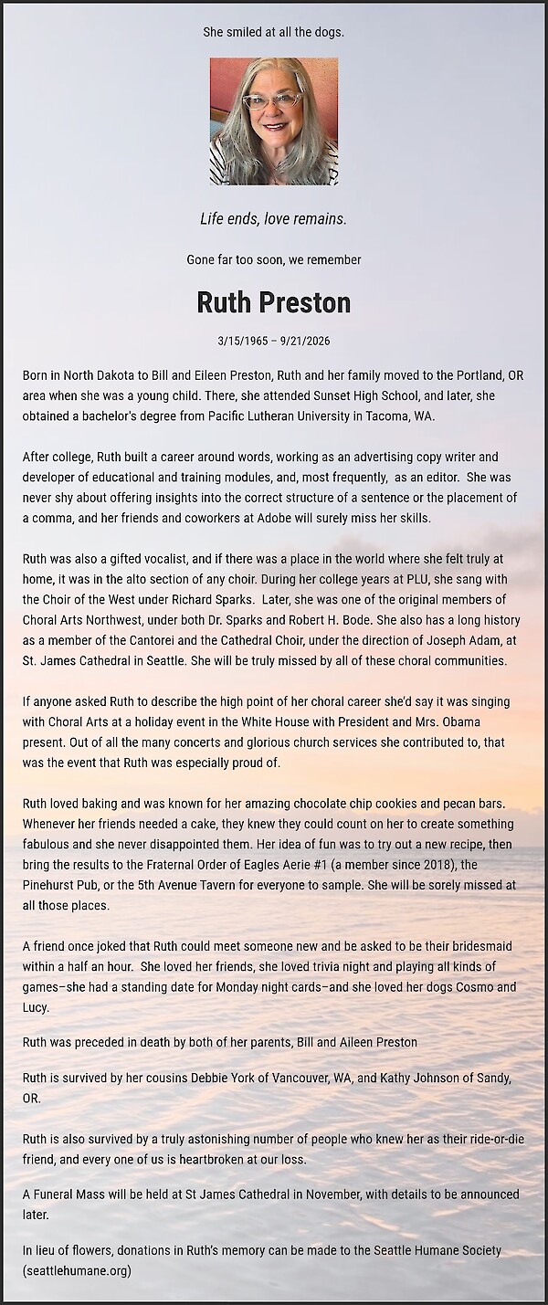 Obituary of Ruth Preston