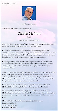 Obituary Charles McNutt