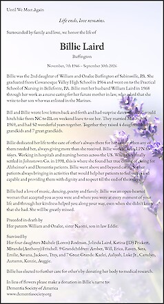 Obituary Billie Laird