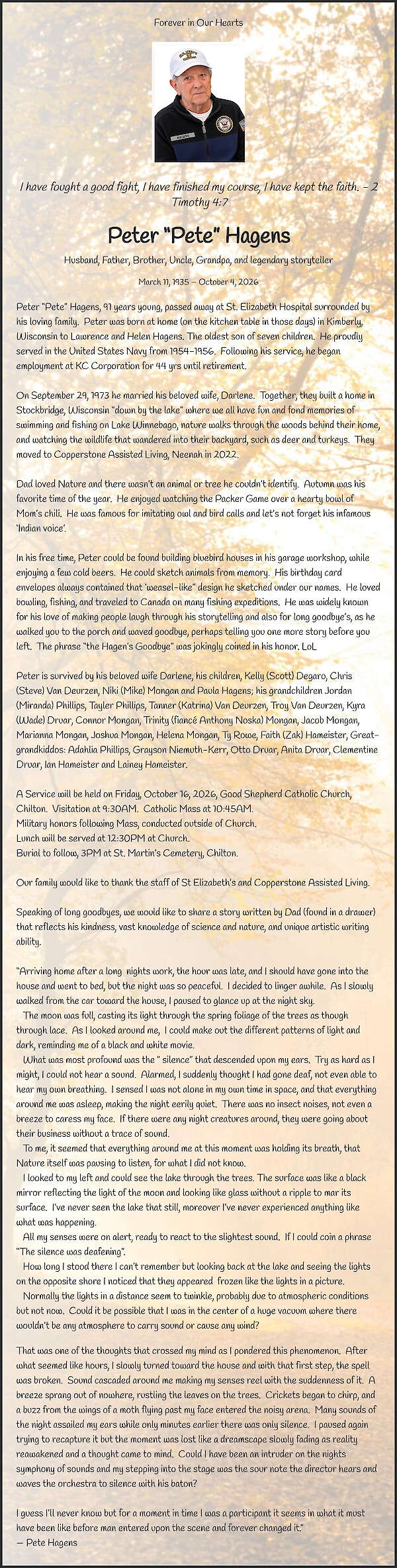 Obituary of Peter &ldquo;Pete&rdquo; Hagens