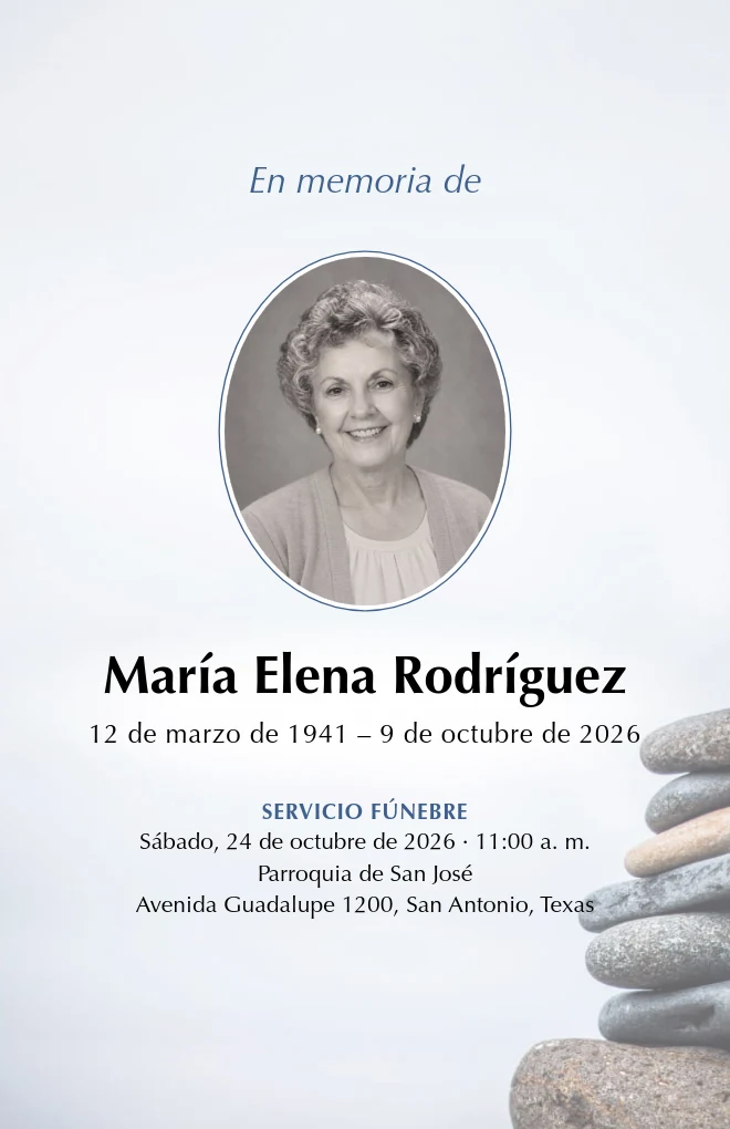 Plantilla de programa funerario Equilibrio con retrato, para hoja tama&ntilde;o carta doblada