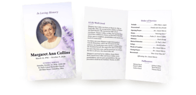 Examples of funeral program designs